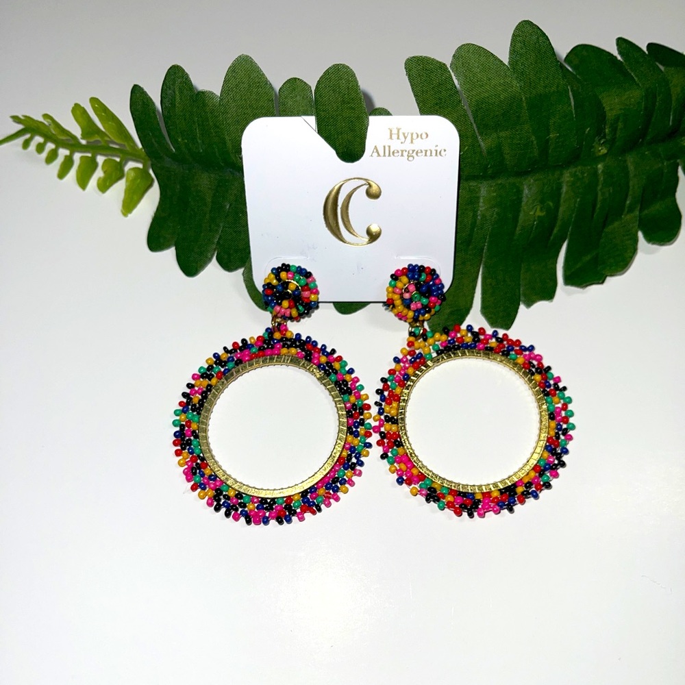 Multicolor hoop earrings